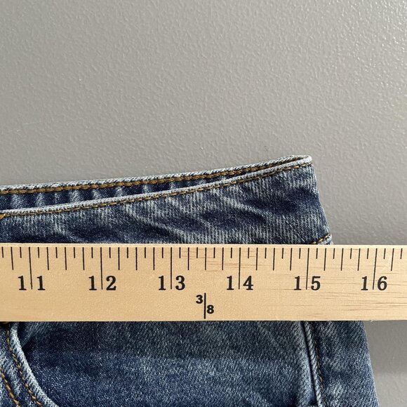 Sandrine Rose Jeans Womens 29 Blue Snow Ripped Button Fly Straight Distressed - Picture 11 of 13